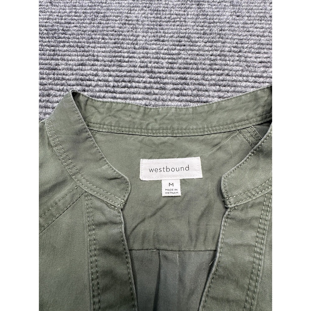 Westbound Shirt Womens Medium Olive Green Tencel Lyocell Button Front Tunic Top - Picture 7 of 13